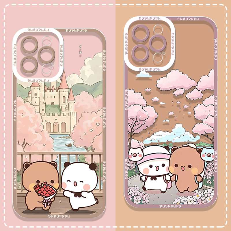 Phone Cases Samsung A14 - Cute BUBU DUDU Couple Clear Phone
