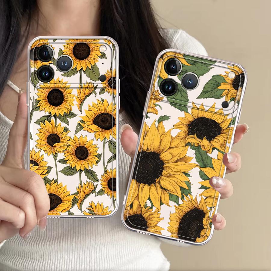 Apple Iphone 15 - Cute Sunflower Pattern Case for Apple