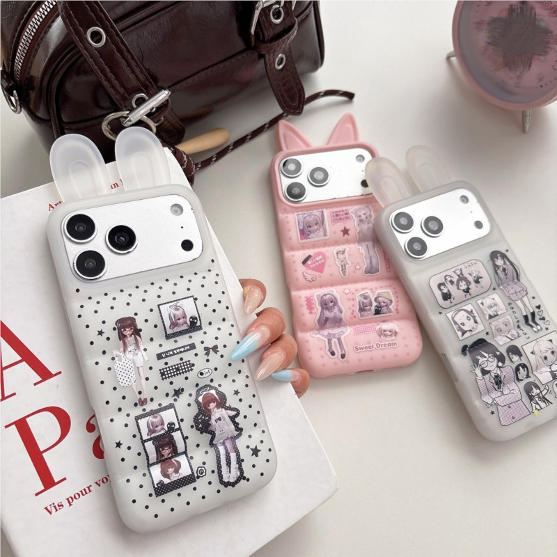 Phone Cases Girly - Japanese Y2K Cute Bunny Ear Phone