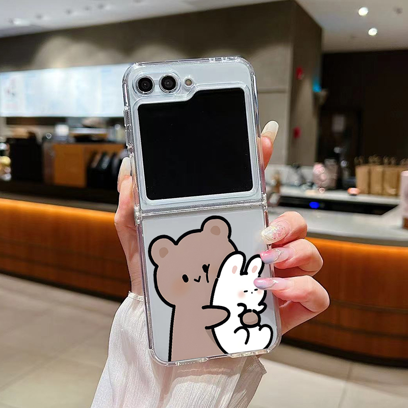 Funny Bunny Bear Paired Couple - Phone Cases Z Fold 4 评论和价格