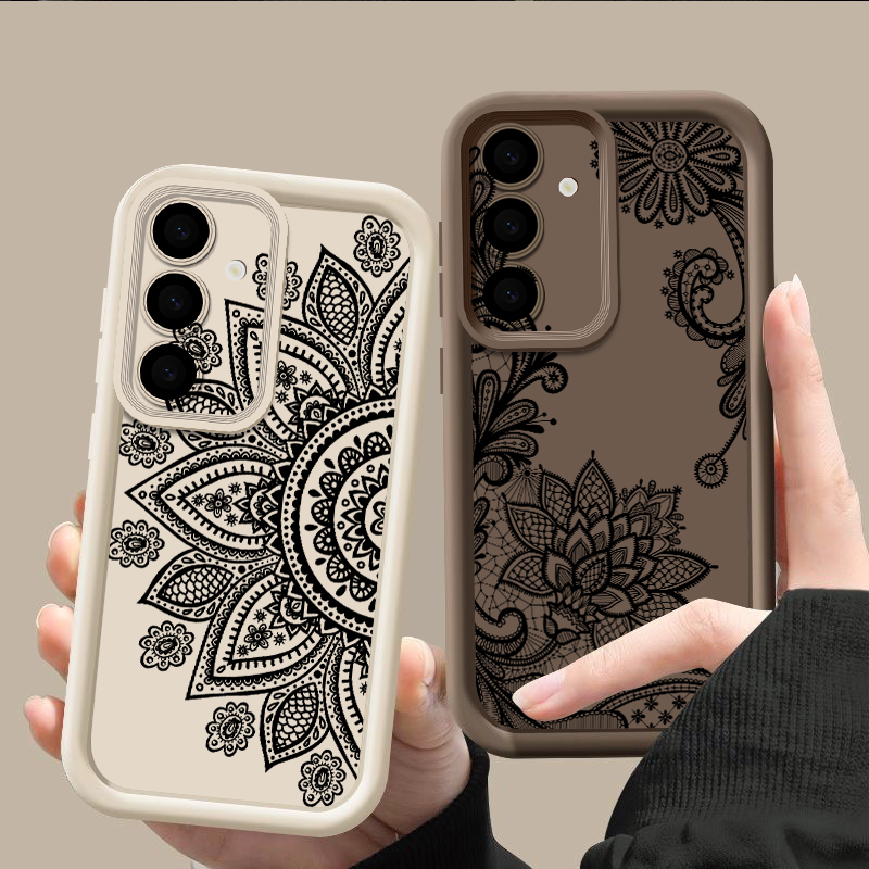 Retro Flower Totem Pattern Cas - Phone Cases Samsung A14 评论和价格
