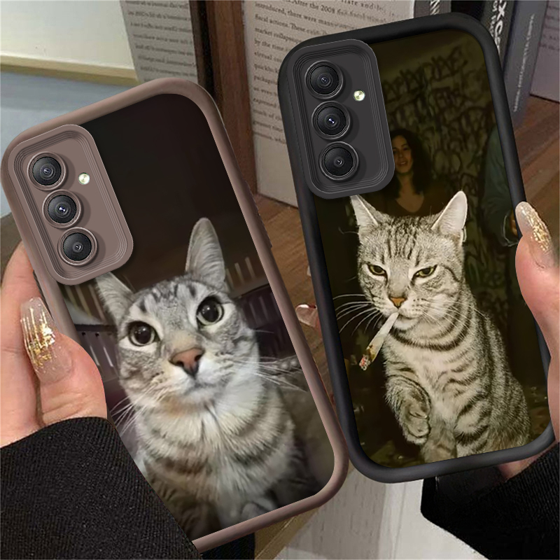 Trendy Cat Smoking Phone Case  - Phone Cases Samsung A14 评论和价格