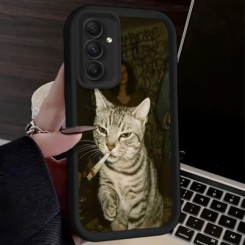 Trendy Cat Smoking Phone Case  - Phone Cases Samsung A14 评论和价格