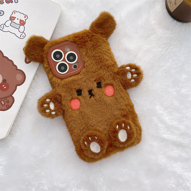 Korean 3D Cartoon Bear Fluffy  - Apple Iphone 15 评论和价格