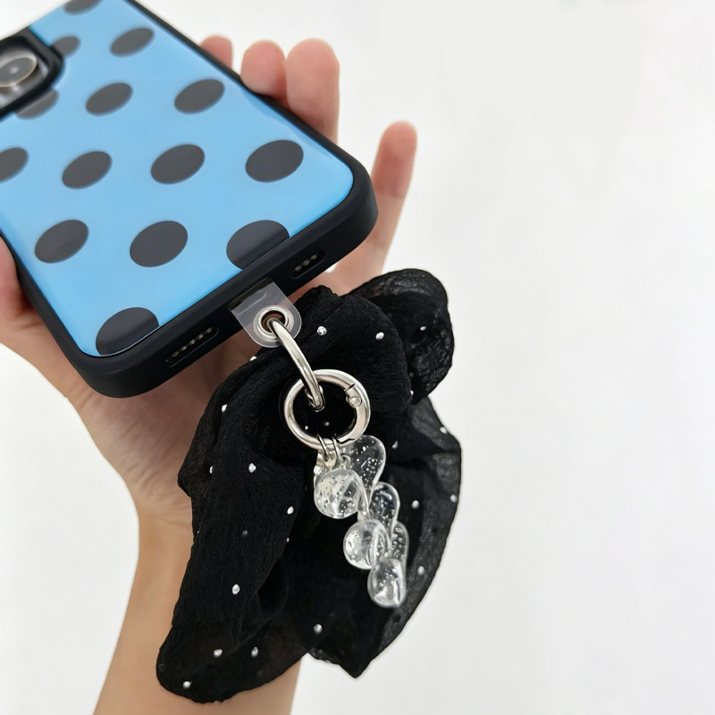Blue Black Polka Dot Phone Cas - Phone Cases With Charms 评论和价格