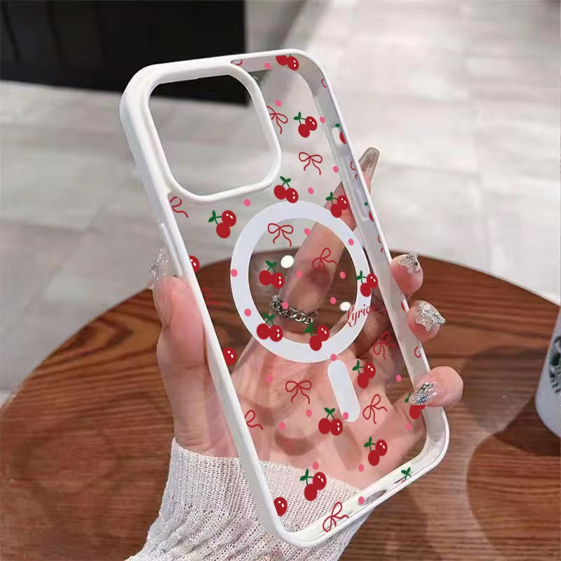 Red Cherry Printed Magnetic Ph - Phone Cases Hard 评论和价格