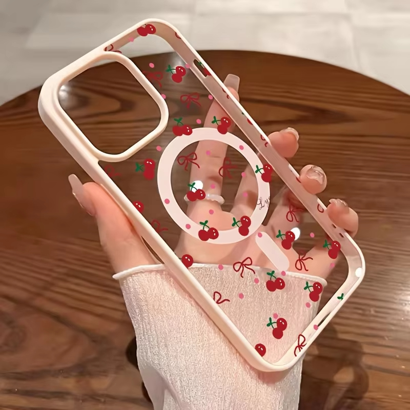 Red Cherry Printed Magnetic Ph - Phone Cases Hard 评论和价格