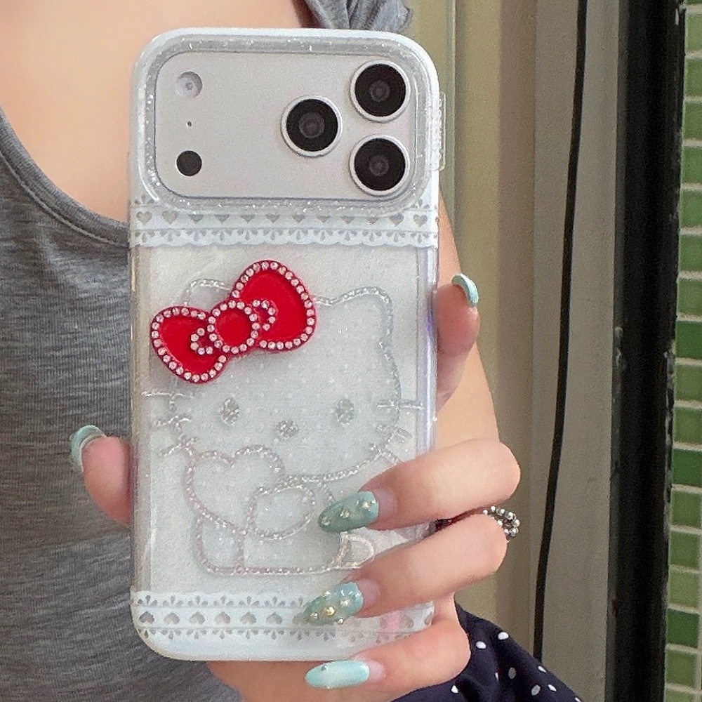 Cute Lace Glitter Laser Hello  - Phone Cases Girly 评论和价格