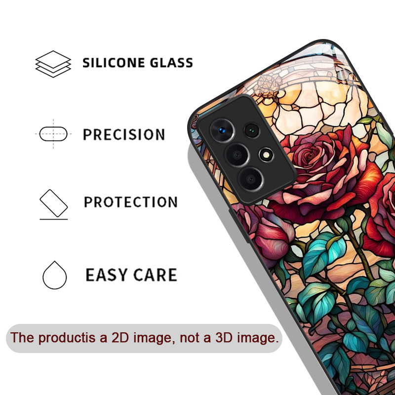 Art Colorful Glass Style Rose  - Phone Cases Samsung A14 评论和价格