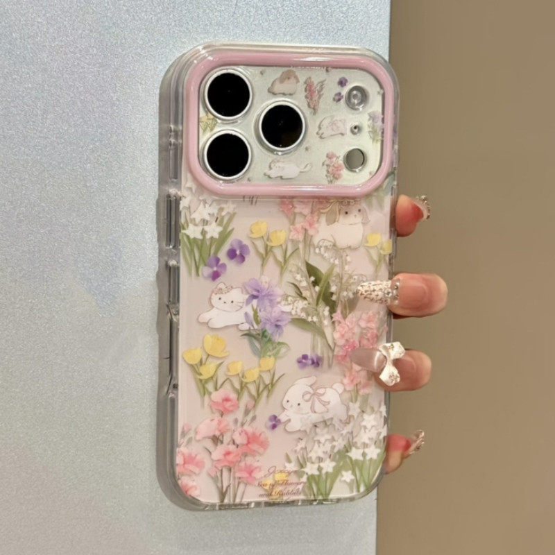 Cute Cat Colorful Flower Prote - Phone Cases With Charms 评论和价格