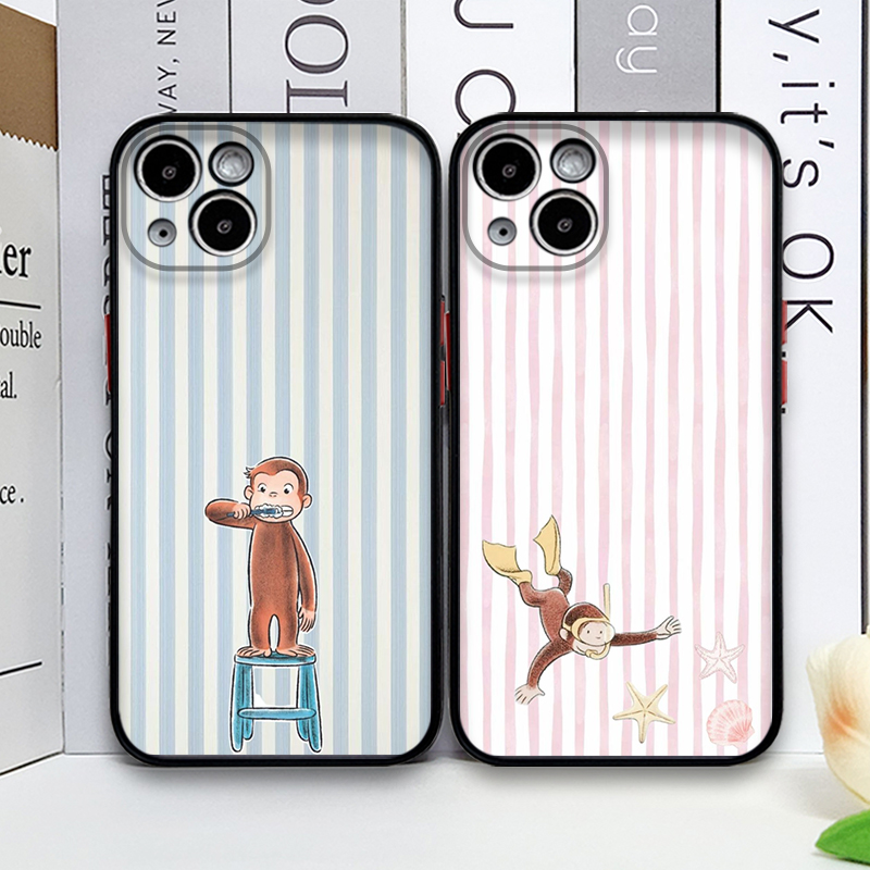 Cartoon Striped Monkey Holding - Phone Cases Iphone 16 Pro 评论和价格